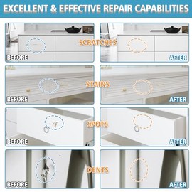 White Touch Up Paint Pen, Multi Surface White Paint for Wall, Door, Cabinets, Furniture, Ename, Wood (Semi-Gloss, 50ML)