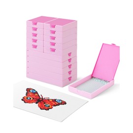 CATEARED Trabricks 15-Piece Diamond Art Storage Trays Set, 2-in-1 Anti-Spill Storage Box & Static-Free Painting Tools, Diamond Painting Accessories for Large/Small Diamond Art Kits