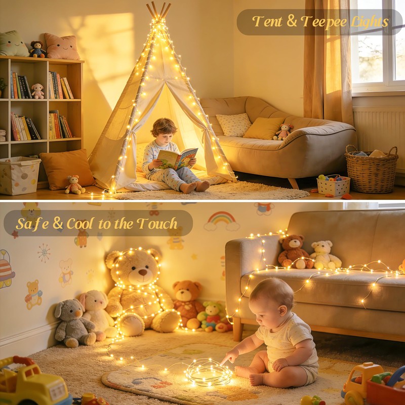 JMEXSUSS USB Fairy Lights for Bedroom,33ft 100 LED Classroom Lights