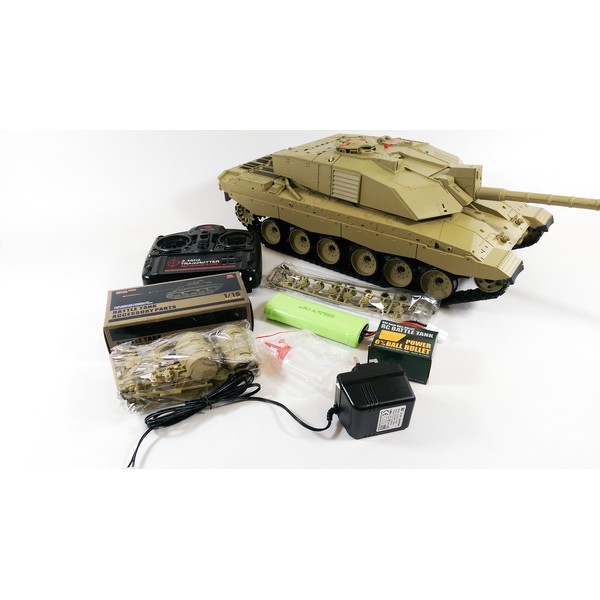 Wicked Imports UPGRADED Heng Long Challenger 2 Radio Remote Controlled RC Tank 1/16 UK 2.4G Smoke - Sound - BB Firing