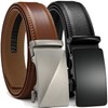 YOORAN Men's Belt Ratchet Leather Belt Automatic for Suit Business