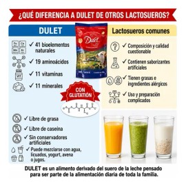Dulet 3 Pack Lactosuero Suizo Vainilla 450gr, 100% Natural