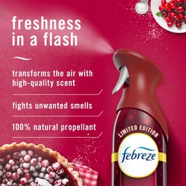 Febreze Air Mist Air Freshener Spray, Odor-Fighting Room Spray for Home, Bathroom, & Kitchen, Holiday Scents, Baked Cinnamon Apples & Cranberry Crumble & Heavy Duty Scents, 8.8oz, 3ct (1 of each)