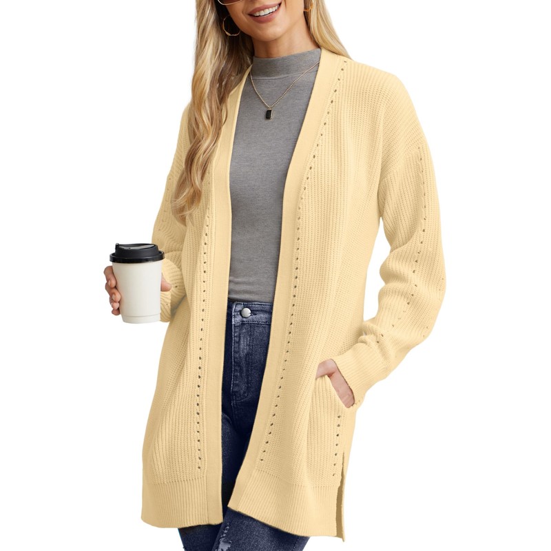 PrinStory Cardigans for Women Long Plus Size Cardigan Open Front