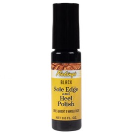 Fiebing's Black Shoe Polish for Leather & Rubber Soles - Sole Edge & Heel Polish (0.6 oz) Restores Scuffed Heels & Soles - Easy Roll-On Applicator to Repair Boot & Shoe for Glossy & Waterproof Finish