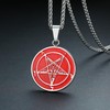 Rockyu Men's Stainless Steel Lucifer Satin Pendant, Hardcore Sterling Chain,