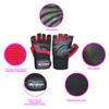 Fingerless gym fitness workout training weight lifting leather padded gloves