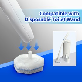 50 PCS Toilet Brush Heads Wand Refills Compatible with Most Wand Starter Kit, Disposable Scrubber Brush Refills for Disposable Toilet Bowl Cleaner Wand (White, 50 Count)