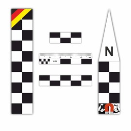 Expert Accessories Photo Plastic Scale Set | Archaeological Arrow Equipment Tool | north | crime scene ruler plastic | Forensic photo evidence scale white black | 15 cm appraiser north arrow