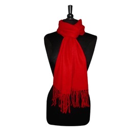 Biagio 100% Wool Pashmina Solid Scarf RED Color Womens Shawl Wrap Scarves