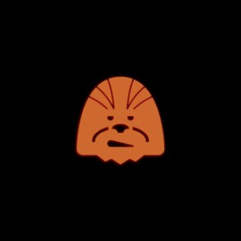 Star Inspired Movie Character Space Wookie Glow in The Dark Sticker Decal for Phone Tablet Laptop Car Truck Window | 2" Sticker | Orange