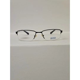 Robert Mitchel Eyeglasses Frames RM 1009 BK Black Rectangular Half Rim 54-17-140