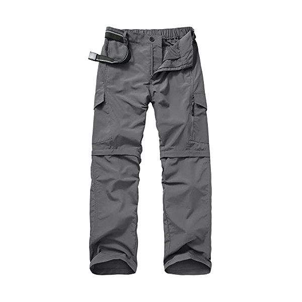 Jessie Kidden Men's Hiking Pants Boy Scout Zip Off Convertible Quick Dry Lightweight Safari Fishing Outdoor Cargo Pants (Grey, 34)