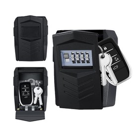 ZHEGE ZHEGE Schlsseltresor mit Zahlencode Aussen, Schlsselsafe Auto, Gro? Schlsselkasten Code fr 10+ Hausschlssel, Autoschlssel, Wetterfeste Schlsselbox mit Code fr Drau?en (Schwarz)