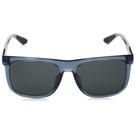 Coach HC8367U CH581 Sunglasses, TRANSPARENT BLUE FRAME / BLUE GREY SOLID LENS