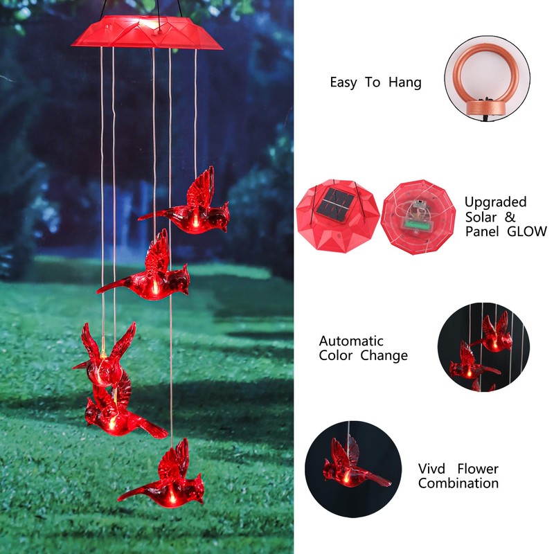 Wind Chime Solar Chimes Warm Light Solar Waterproof Wind Bell
