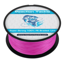 Reaction Tackle Braided Fishing Line Pink 15LB 1500yd