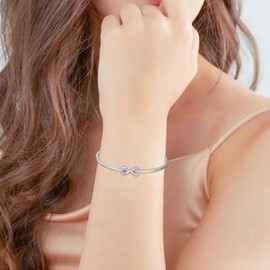 YAFEINI Promise Charm for Bracelet Sterling Silver Infinity Bead Charm Promise Jewelry for Women Mom