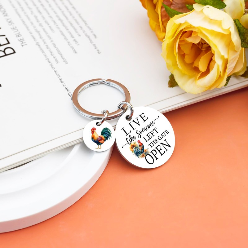 UIWIHHP Chicken Gifts for Women Men Funny Chicken Keychain Gifts
