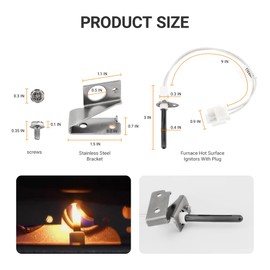 Upgrade 903110 903110A Furnace Hot Surface Ignitor Replacement with Plug Fit for Nor-dyne Furnace, Round Silicon Nitride Hot Surface Igniter Kit Repalces 632504, 632313, FC047 Igniter By Fetechmate