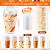 Sunnychicc 60 Set Fall Disposable Party Coffee Cups Sets, Pumpkin