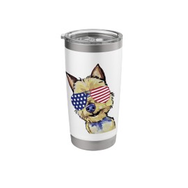 July 4th Yorkie, Patriotic Yorkie Stainless Steel Insulated Tumbler