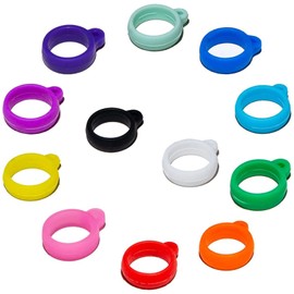 GrliTra 12pcs Anti-Lost Silicone Rubber Ring Holder Multipurpose Carrying Kit Flexible Comfort Band Holder Case for Pens Device Office Daily Sport Assorted Color, Diameter 13mm/0.51inch