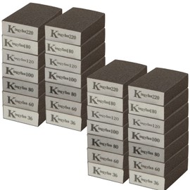 YOUNTHYE 28Pcs Sanding Sponges, Wet and Dry Sanding Blocks 36, 60, 80, 100, 120, 180, 220 Grits, Coarse Medium Fine Assortment Sanding Paper Blocks for Wood, Walls, Metal