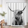 Ulticool Shower Curtain - Scottish Highlander Black White - 180