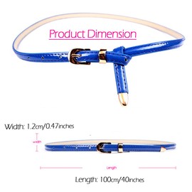 iToolai Waist Belt for Dress, Women's Fashion 4pc Mixed Color Faux Leather Skinny Belts Bundles (39.37in Long, Mixed-Colors-01)