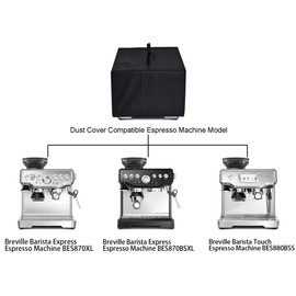 NUENSS-ROR Portátil Espresso Machine Dust Cover Cap Dustdroof Cubierta impermeable con mango portátil para Breville Barista Express Espresso Machine series (Negro)