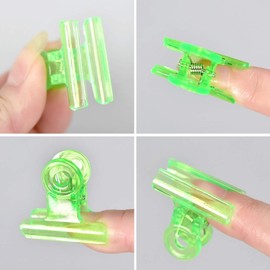KADS Nail Extension Clips 5pcs C Curve Pinching Clips Multi-functional Clamp 4 Colors Acrylic Nails Pinchers Professional Nail Extension Tool (Green)