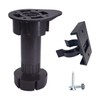 Diforma 4 Pcs Black Plastic Height Adjustable Furniture Legs with