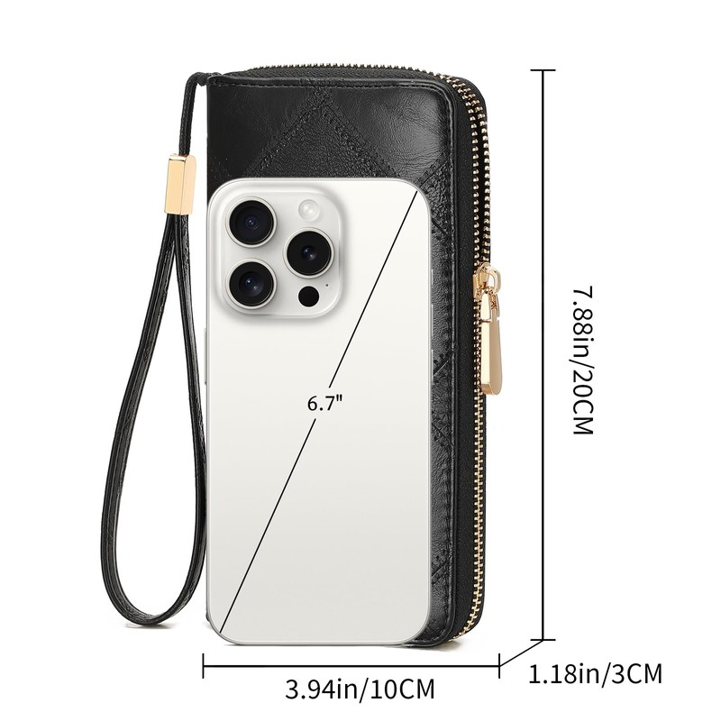 SENDEFN Women's Large Leather Wallet with RFID Protection, Large Capacity