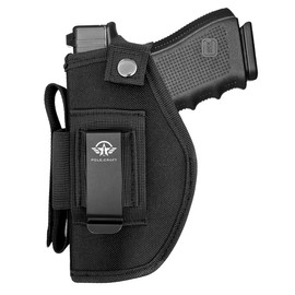 Gun Holsters For Pistol 9mm IWB/OWB Fit: Glock 19 17 43x- Taurus G3C G2C- Sig Sauer - S&W M&P Shield 9mm - Ruger - Colt 1911 - Springfield ... For 3.1'' - 4.7'' Barrel Pistol with Mag Pouch Right/Left