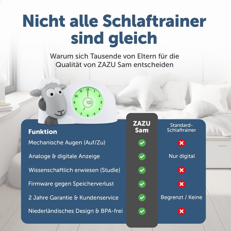 ZAZU Sam The Lamb Watch - Sleep Coach Clock and