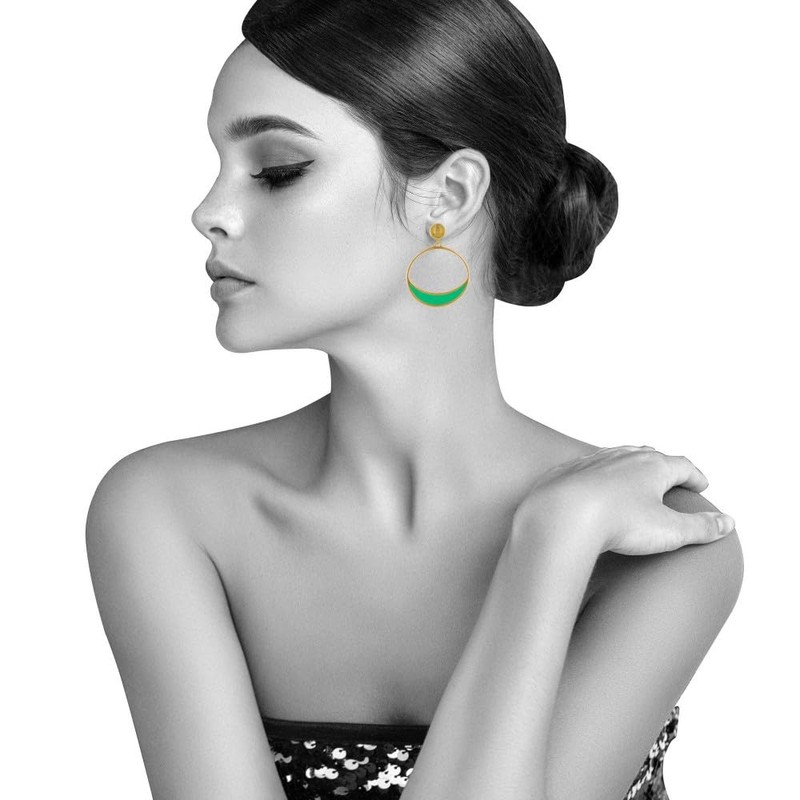 LES POULETTES BIJOUX - Gold Metal Nail Earrings Circle and