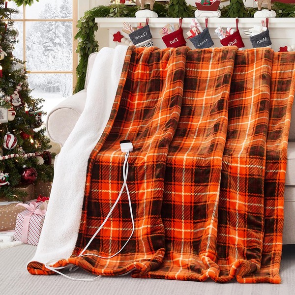 PTQ Electric Heated Blanket 84"x90",Fast Heating Queen with 8 Hours