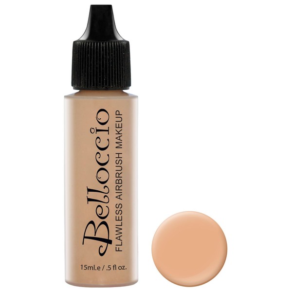 Belloccio's Professional Cosmetic Airbrush Makeup Foundation 1/2oz Bottle: Ivory- Light-medium Neutral Pink And Yellow Undertones