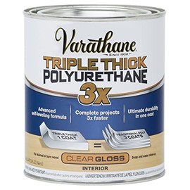 Varathane 284470 Triple Thick Polyurethane Wood Finish, Gloss, Quart