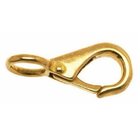 Campbell T7620534 Rigid Quick Snap, Solid Bronze, Polished, 3/4" Round Eye, 9/16" Opening, 3-15/64" Length, 140 lbs Load Capacity