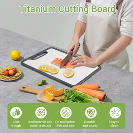 Titanium Cutting Board Set of 3, 360° Silicone Anti-Slip Edge