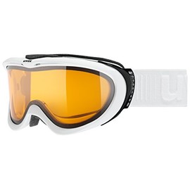 uvex comanche LGL - Skibrille für Damen und Herren - konstrastverstärkend - beschlagfrei - white/lasergold lite-clear - one size
