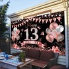 Yontree Happy 13th Birthday Banner 180 * 110cm Black Rose