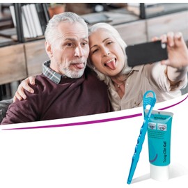 miradent Tong-Clin Fresh Set Tongue Cleaner with Dual Function and Tongue Cleaning Gel 15 ml | Matching Tongue Cleaning Set for Gentle Removal of Tongue Plaques and Bad Breath | Alcohol-Free