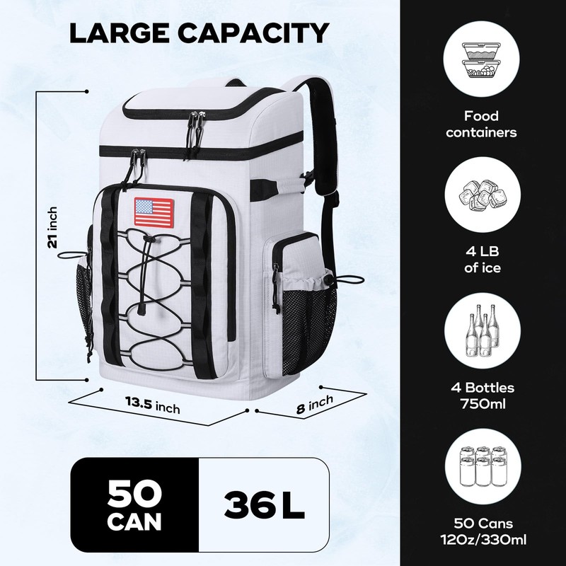 Maelstrom Backpack Cooler,Soft Lightweight Leakproof Cooler Backpack,50 Can Insulated Cooler