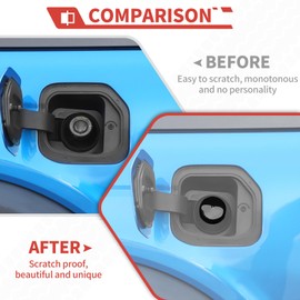 Amayum Fuel Filler Port Dustproof Cover Capless Gas Cap Fit for Ford Bronco/F150 2021+,for Chevy Silverado 2019+ Fuel Tank Dust Cover,Black