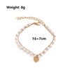 Gold Layered Pearl Heart Bracelet for Women,Dainty Charming Bohemian Beaded