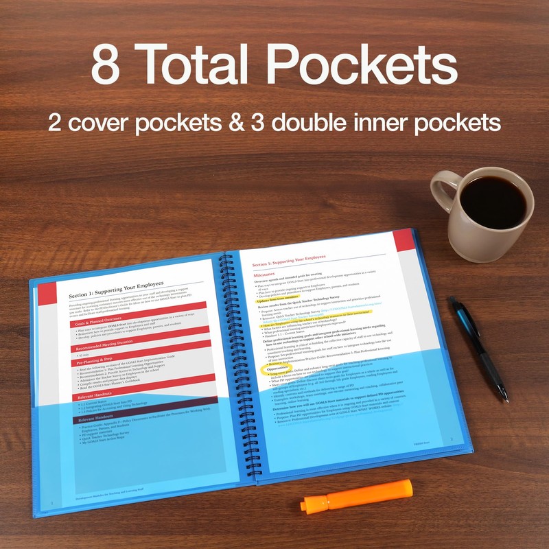 Oxford Poly 8-Pocket Organizer, Letter Size Folder, Durable Translucent Poly,