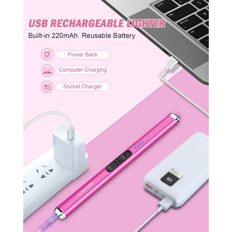 【Upgraded】 Dual Arc Electric Candle Lighter Rechargeable USB Lighter Plasma